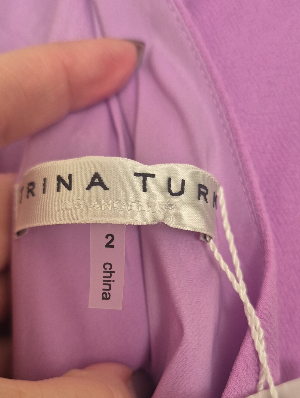 Trina Turk NWT Lavender Halter Pleated Shift Mini Dress Cocktail Wedding Size 2 - Picture 9 of 9